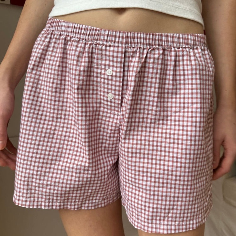 brandy melville // keira gingham boxer shorts